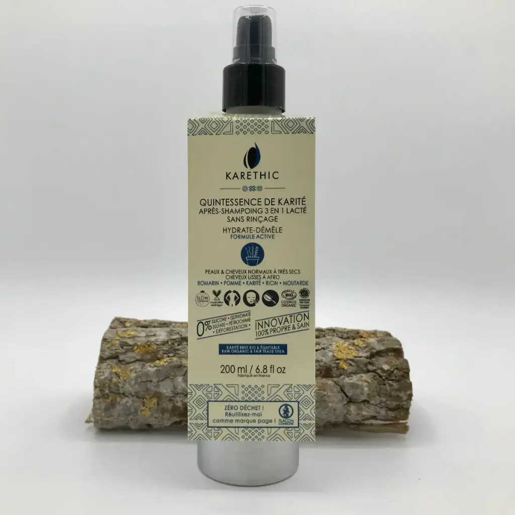 Quintessence de Karité - Après-shampoing 3 en 1 lacté - 200ml - Karethic