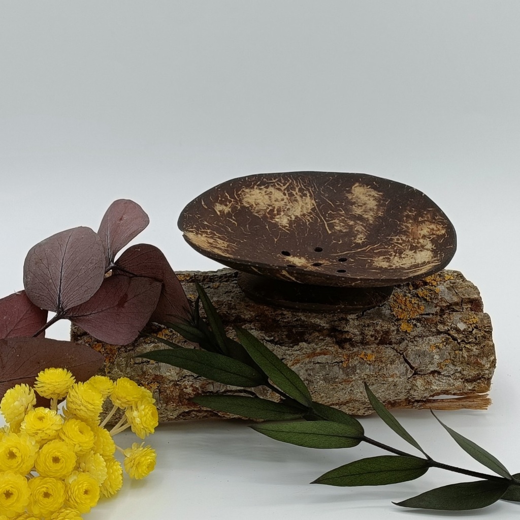 PORTE SAVON NOIX DE COCO CARRE OU ROND - LE MOLY