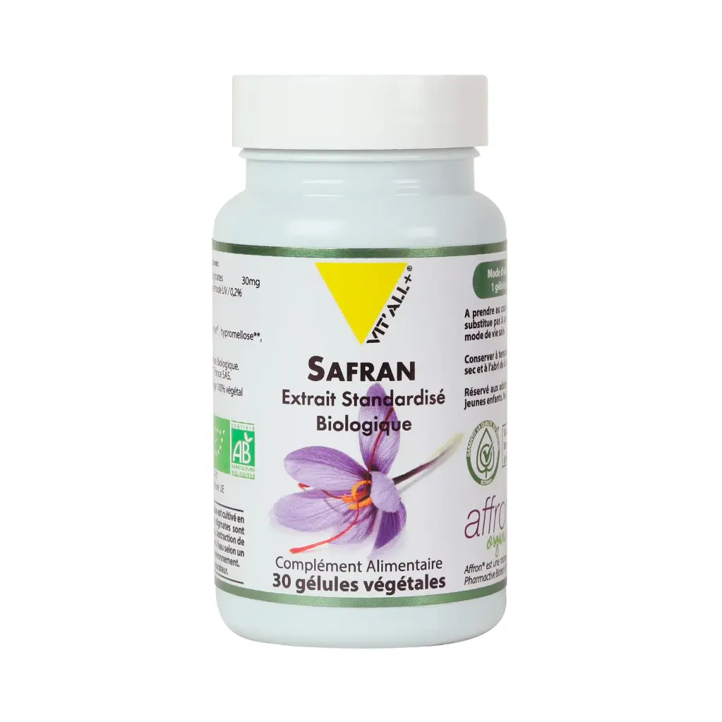 SAFRAN BIO 30MG EXTRAIT STANDARDISÉ - 30 GELULES - VIT ALL +