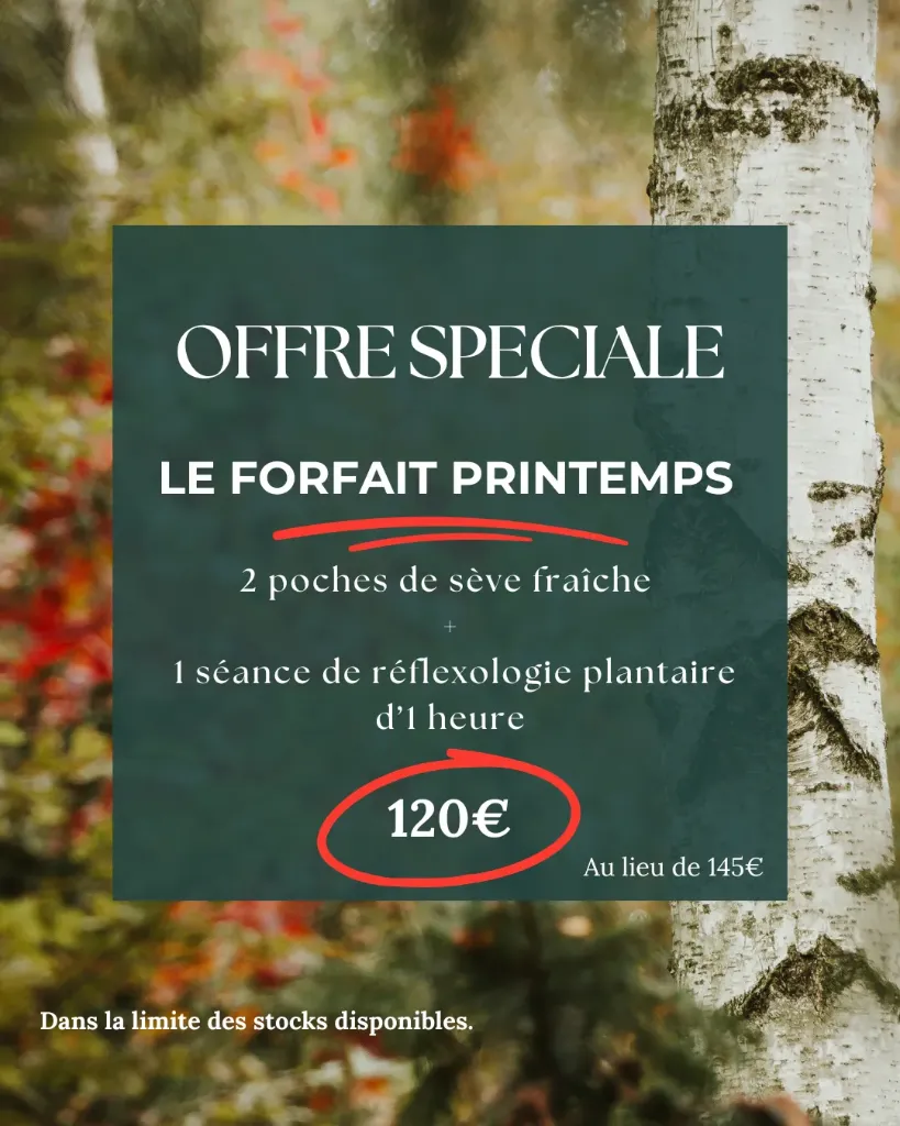 PACK CURE DE SEVE DE BOULEAU ET REFLEXOLOGIE PLANTAIRE