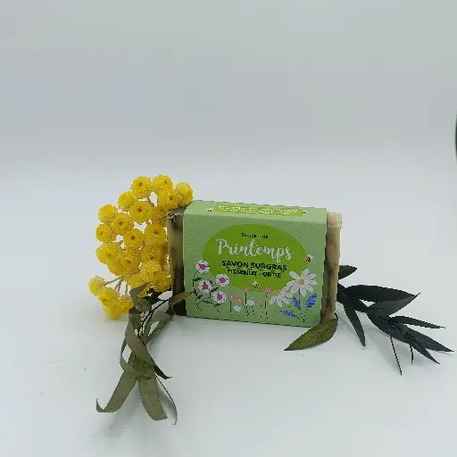 SAVON PRINTEMPS - PISSENLIT ORTIE - BIO - SAF 100G - AU PETIT MONDE DE B.