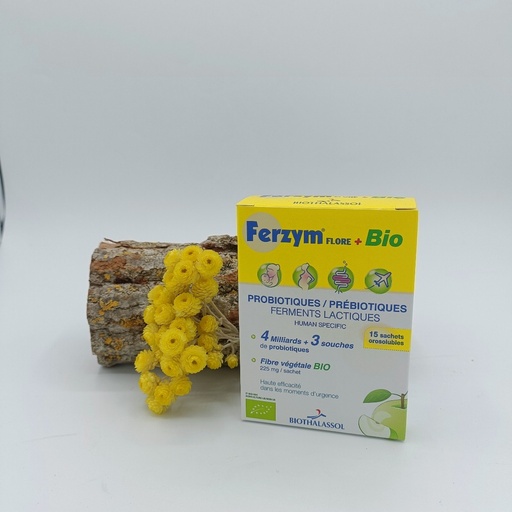 FERZYM FLORE + - PROBIOTIIQUES/ PREBIOTIQUES - 15 SACHETS - BIOTHALASSOL