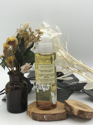 L'AMANDIER HUILE CORPS ET CHEVEUX - 120ml - LA CANOPEE