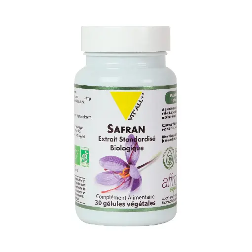 SAFRAN BIO 30MG EXTRAIT STANDARDISÉ - 30 GELULES - VIT ALL +